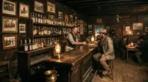 Historic desert saloon interior